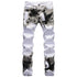 Fashion Camo Printed Jeans Mid Waist Straight Pants For Men